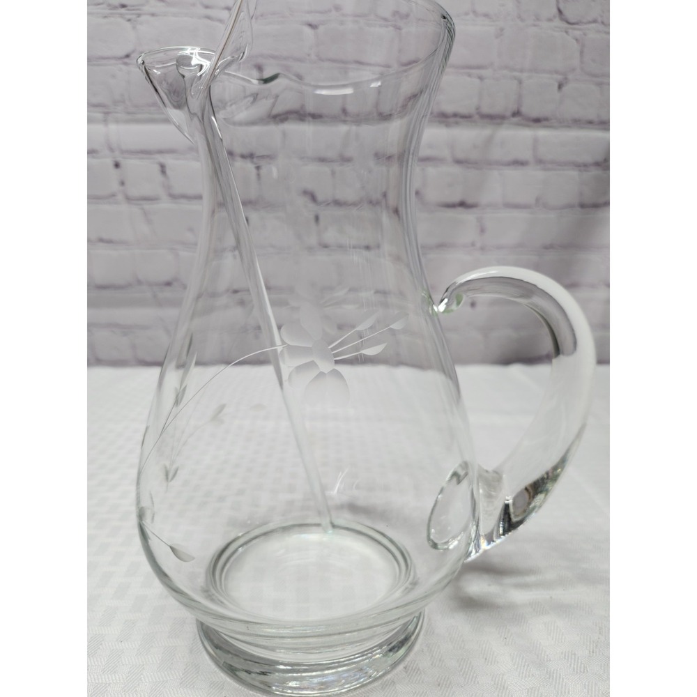 Vintage Princess House Crystal Pitcher Heritage 72 oz + Crystal Stiring Stick
